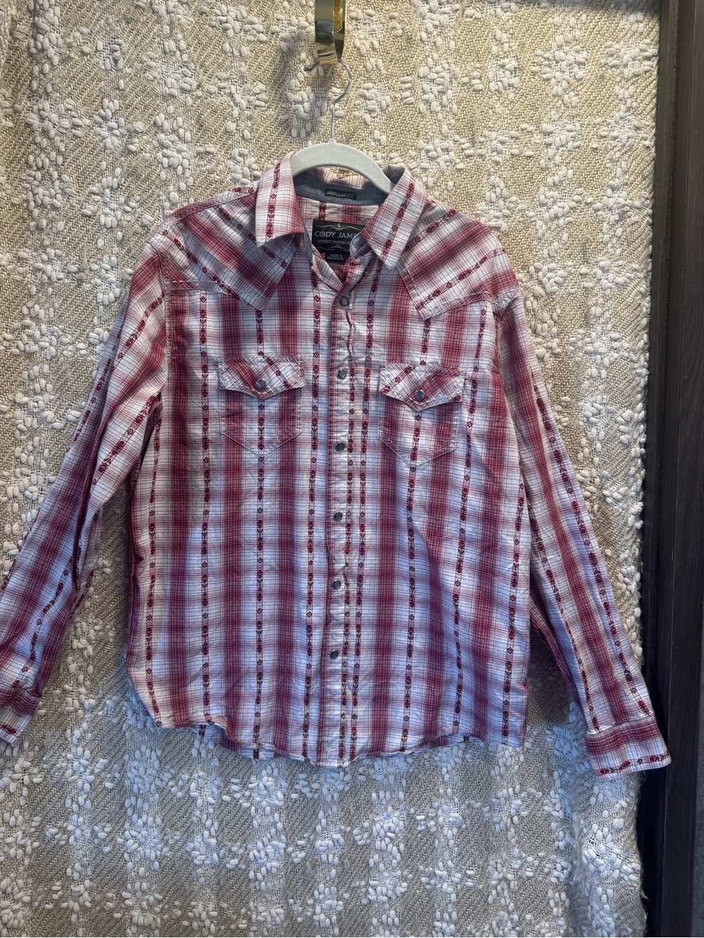 Cody James Men's Red Plaid Button-Down Shirt